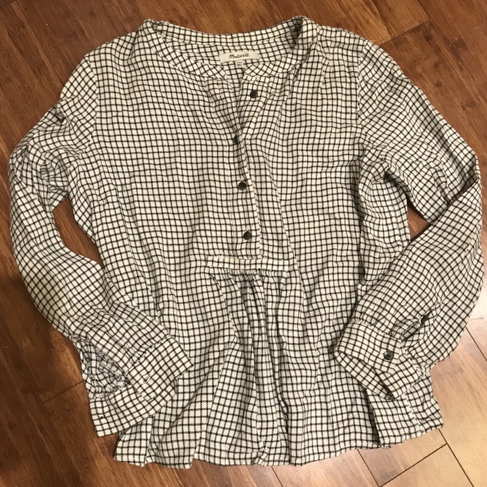 Madewell checkered blouse